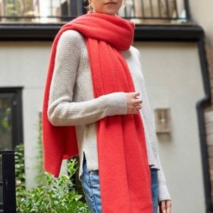 NWT White+Warren Cashmere Sunset Red Heather Wrap